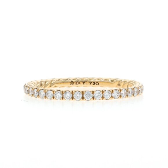 David Yurman Eden Partway Eternity Diamond Wedding Band - Yellow Gold 18k Size 6 - Picture 1 of 6